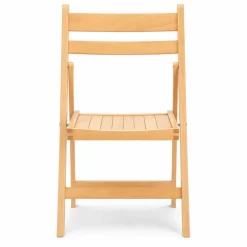 FirmFold™ Wood Slatted Folding Chair - Natural