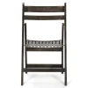 FirmFold™ Wood Slatted Folding Chair - Antique Black