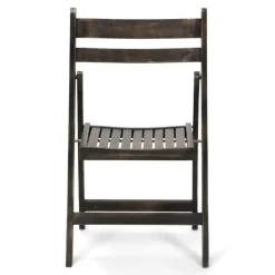FirmFold™ Wood Slatted Folding Chair - Antique Black