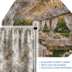 Flax Florence Curtain Panel w/ 4" Rod Pocket - 116" Wide - Many Size Options