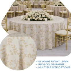 Flax Portofino Jacquard Tablecloth - Multiple Size Options