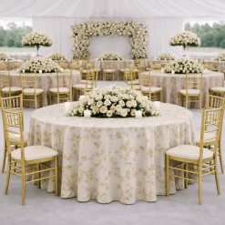 Flax Portofino Jacquard Tablecloth - Multiple Size Options