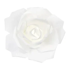 12" Foam LED Rose for Wall Decor, Backdrops and More - White