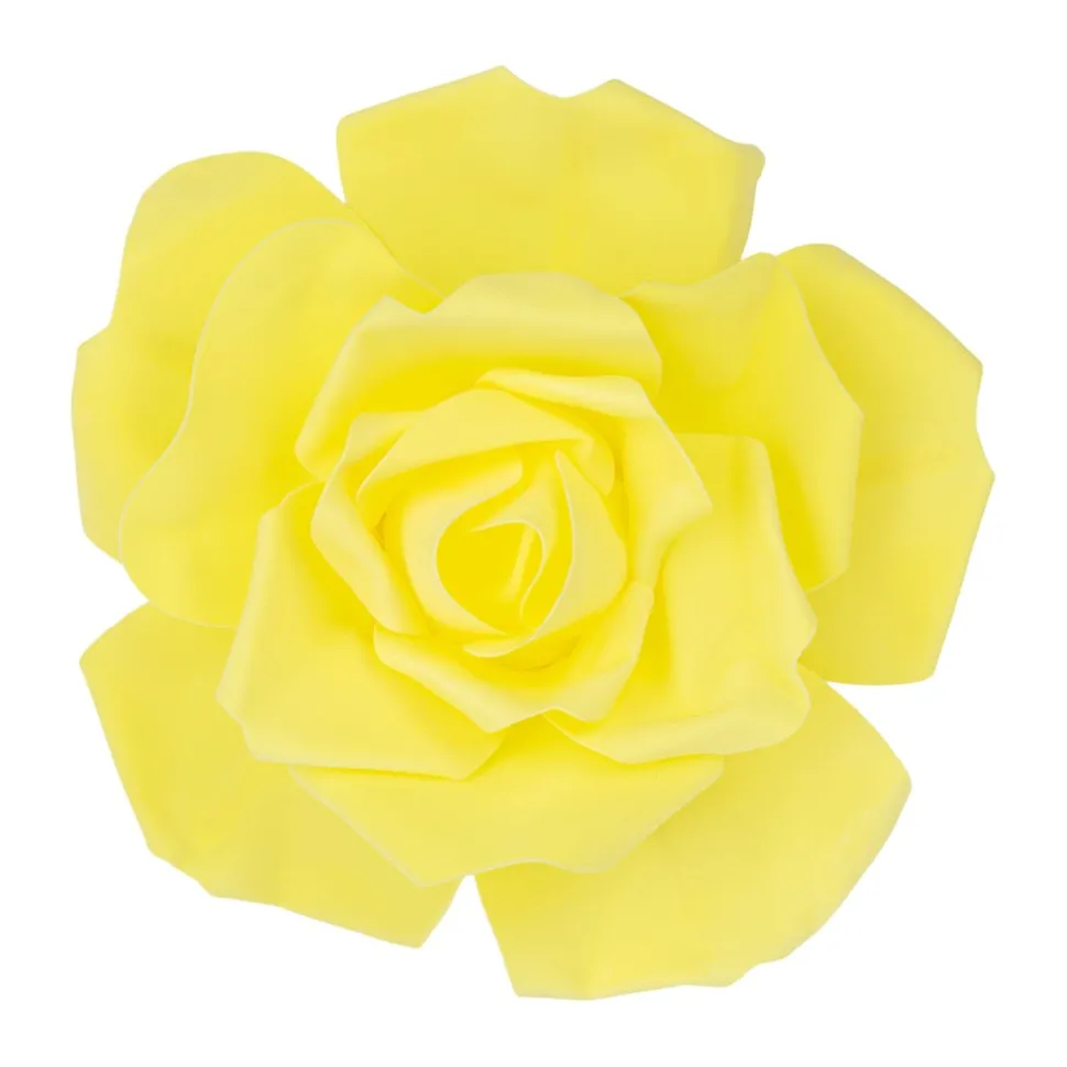 12" Foam Rose for Wall Decor, Backdrops and More - Yellow