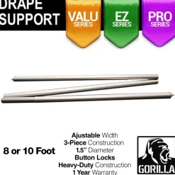 Foldable Drape supports (with bungee) – Available in Fixed 8FT and 10FT