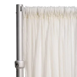 *FR* Crushed Sheer Voile Curtain Panel by Eastern Mills w/ 4" Pockets - 10ft Wide - Ivory
