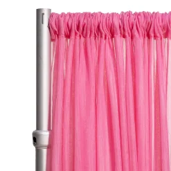 *FR* Crushed Sheer Voile Curtain Panel by Eastern Mills w/ 4" Pockets - 10ft Wide - Bubble Gum Pink