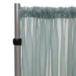 *FR* Crushed Sheer Voile Curtain Panel by Eastern Mills w/ 4" Pockets - 10ft Wide - Ocean