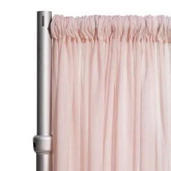 *FR* Crushed Sheer Voile Curtain Panel by Eastern Mills w/ 4" Pockets - 10ft Wide - Soft Pink/Blush