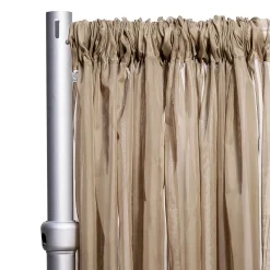 *FR* Crushed Sheer Voile Curtain Panel by Eastern Mills w/ 4" Pockets - 10ft Wide - Taupe