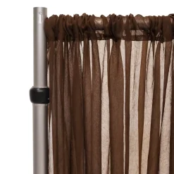 *FR* Crushed Sheer Voile Curtain Panel by Eastern Mills w/ 4" Pockets - 10ft Wide - Dark Brown