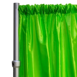*FR* Crushed Taffeta Drape Panel by Eastern Mills 9 1/2 FT Wide w/ 4" Sewn Rod Pocket - Lime