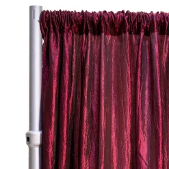 *FR* Crushed Taffeta Drape Panel by Eastern Mills 9 1/2 FT Wide w/ 4" Sewn Rod Pocket - Burgundy
