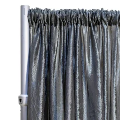 *FR* Crushed Taffeta Drape Panel by Eastern Mills 9 1/2 FT Wide w/ 4" Sewn Rod Pocket - Charcoal