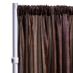 *FR* Crushed Taffeta Drape Panel by Eastern Mills 9 1/2 FT Wide w/ 4" Sewn Rod Pocket - Chocolate Brown