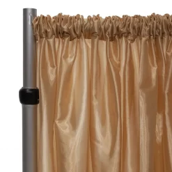 *FR* Crushed Taffeta Drape Panel by Eastern Mills 9 1/2 FT Wide w/ 4" Sewn Rod Pocket - Champagne