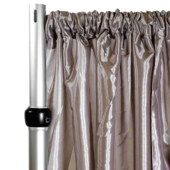 *FR* Crushed Taffeta Drape Panel by Eastern Mills 9 1/2 FT Wide w/ 4" Sewn Rod Pocket - Taupe