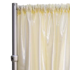 *FR* Crushed Taffeta Drape Panel by Eastern Mills 9 1/2 FT Wide w/ 4" Sewn Rod Pocket - Ivory