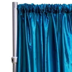 *FR* Crushed Taffeta Drape Panel by Eastern Mills 9 1/2 FT Wide w/ 4" Sewn Rod Pocket - Teal