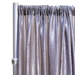 *FR* Crushed Taffeta Drape Panel by Eastern Mills 9 1/2 FT Wide w/ 4" Sewn Rod Pocket - Light Silver