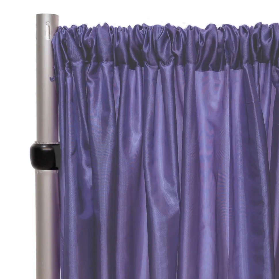 *FR* Crushed Taffeta Drape Panel by Eastern Mills 9 1/2 FT Wide w/ 4" Sewn Rod Pocket - Purple