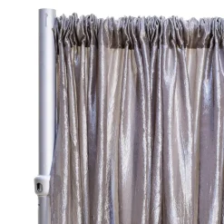 *FR* Crushed Taffeta Drape Panel by Eastern Mills 9 1/2 FT Wide w/ 4" Sewn Rod Pocket - Silver