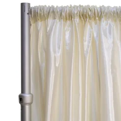 *FR* Crushed Taffeta Drape Panel by Eastern Mills 9 1/2 FT Wide w/ 4" Sewn Rod Pocket - Cream
