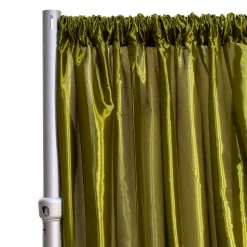 *FR* Crushed Taffeta Drape Panel by Eastern Mills 9 1/2 FT Wide w/ 4" Sewn Rod Pocket - Olive