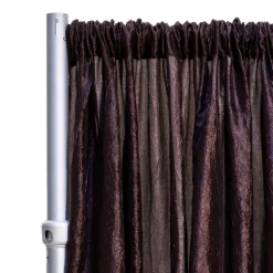 *FR* Crushed Taffeta Drape Panel by Eastern Mills 9 1/2 FT Wide w/ 4" Sewn Rod Pocket - Dark Brown
