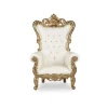 French Bride and Groom Throne Chair - White & Gold