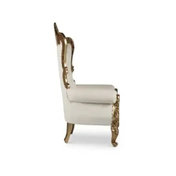 French Bride and Groom Throne Chair - White & Gold