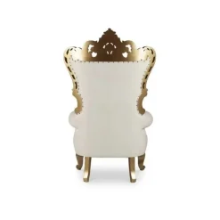 French Bride and Groom Throne Chair - White & Gold