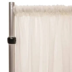 *FR* 10ft Wide Sheer Voile Curtain Panel by Eastern Mills w/ 4" Pockets - Ivory