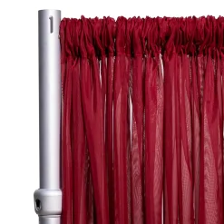 *FR* 10ft Wide Sheer Voile Curtain Panel by Eastern Mills w/ 4" Pockets - Burgundy