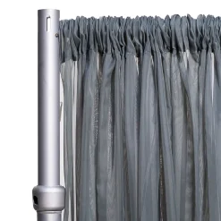 *FR* 10ft Wide Sheer Voile Curtain Panel by Eastern Mills w/ 4" Pockets - Silver