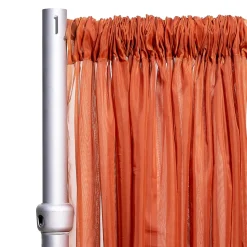 *FR* 10ft Wide Sheer Voile Curtain Panel by Eastern Mills w/ 4" Pockets - Rust