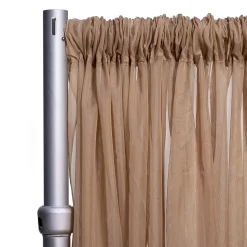 *FR* 10ft Wide Sheer Voile Curtain Panel by Eastern Mills w/ 4" Pockets - Caramel