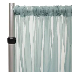 *FR* 10ft Wide Sheer Voile Curtain Panel by Eastern Mills w/ 4" Pockets - Ocean