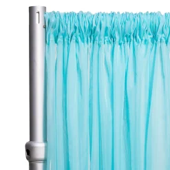 *FR* 10ft Wide Sheer Voile Curtain Panel by Eastern Mills w/ 4" Pockets - Angel Blue