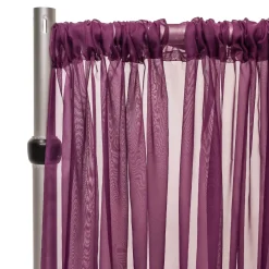 *FR* 10ft Wide Sheer Voile Curtain Panel by Eastern Mills w/ 4" Pockets - Eggplant