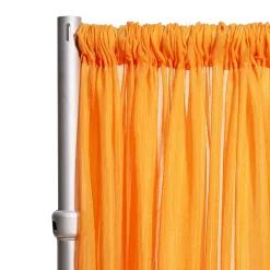 *FR* 10ft Wide Sheer Voile Curtain Panel by Eastern Mills w/ 4" Pockets - Orange