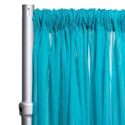 *FR* 10ft Wide Sheer Voile Curtain Panel by Eastern Mills w/ 4" Pockets - Teal Blue