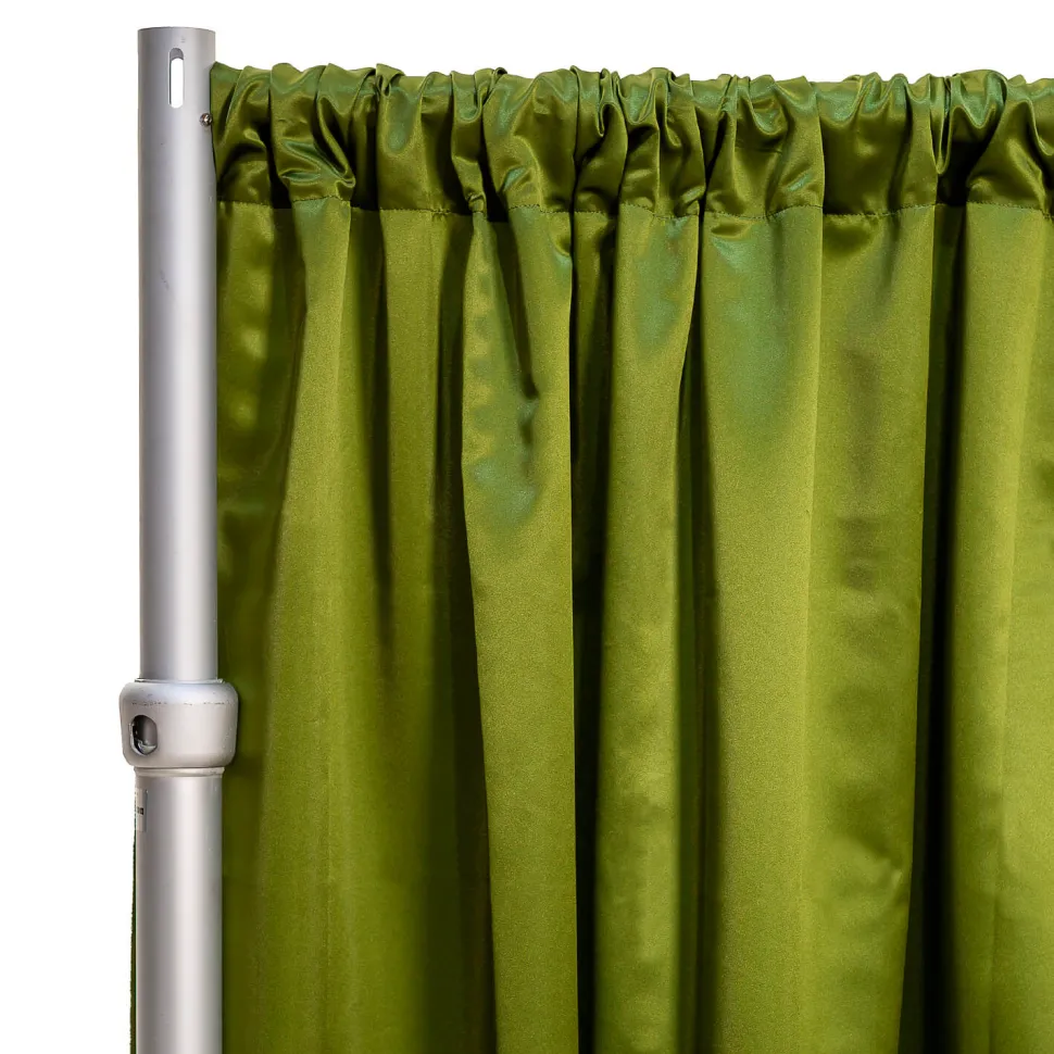 *FR* LUXE Satin Drape Panel by Eastern Mills (59" Wide) w/ 4" Sewn Rod Pocket - Olive