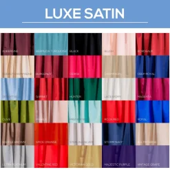 *FR* LUXE Satin Drape Panel by Eastern Mills (59" Wide) w/ 4" Sewn Rod Pocket - Black
