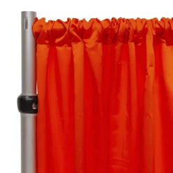 *FR* LUXE Satin Drape Panel by Eastern Mills (59" Wide) w/ 4" Sewn Rod Pocket - Spice Orange