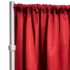 *FR* LUXE Satin Drape Panel by Eastern Mills (59" Wide) w/ 4" Sewn Rod Pocket - Bordeaux