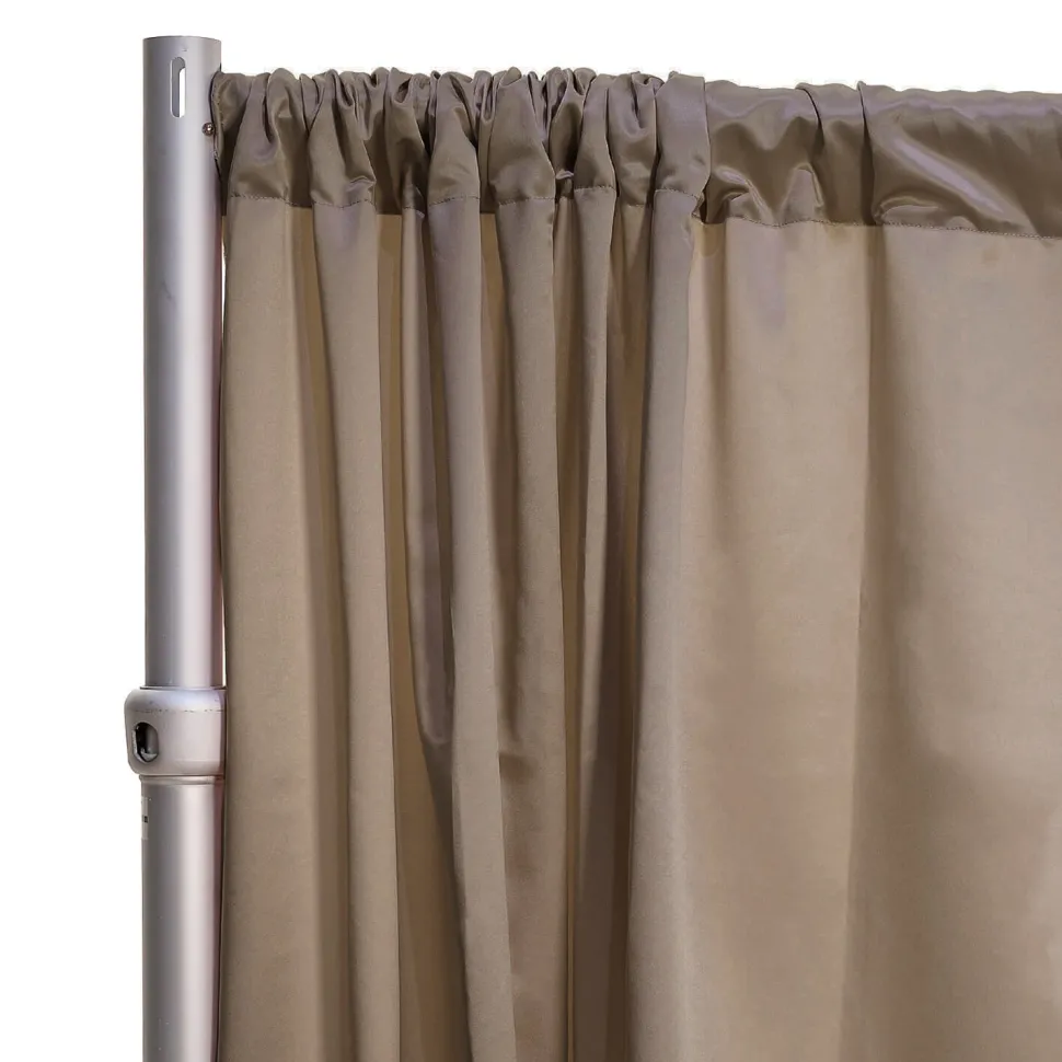 *FR* LUXE Satin Drape Panel by Eastern Mills (59" Wide) w/ 4" Sewn Rod Pocket - Pebble