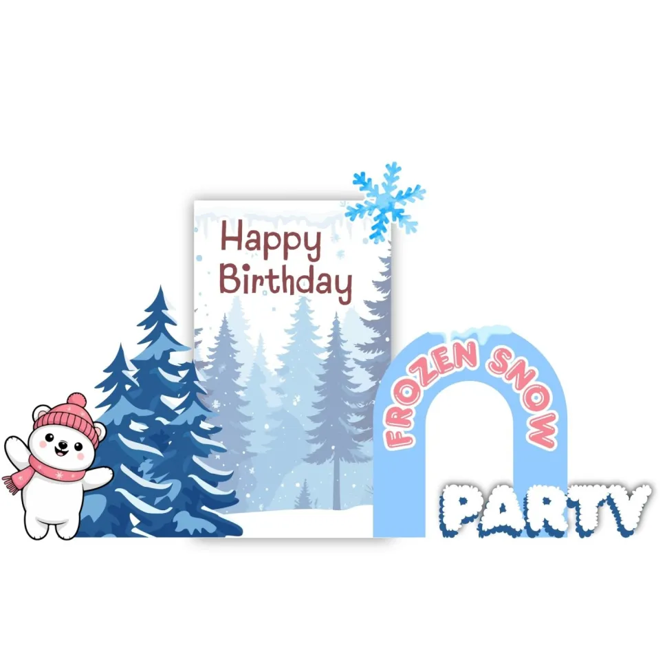 Frozen Snow Party Foam Core Birthday Backdrop Kit by PopScene™
