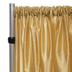 *FR* Taffeta Drape Panel by Eastern Mills 9 1/2 FT Wide w/ 4" Sewn Rod Pocket - Light Gold