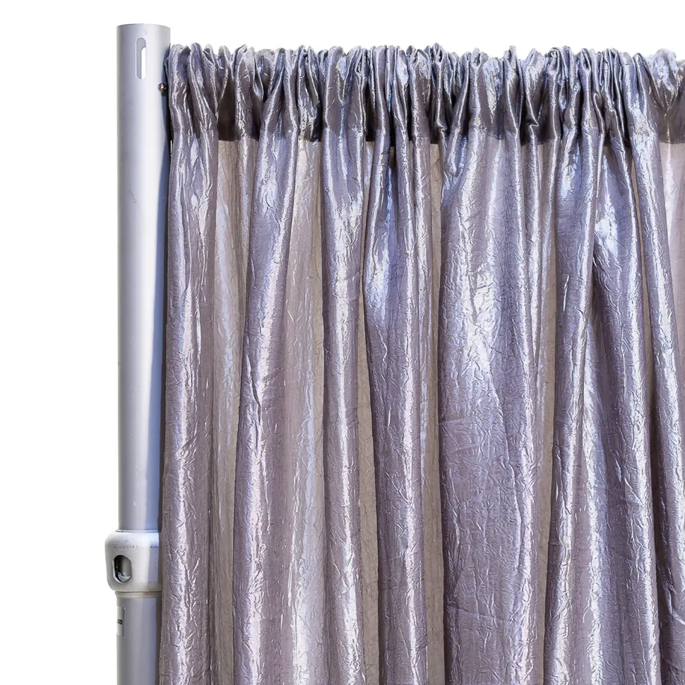 *FR* Taffeta Drape Panel by Eastern Mills 9 1/2 FT Wide w/ 4" Sewn Rod Pocket - Light Silver
